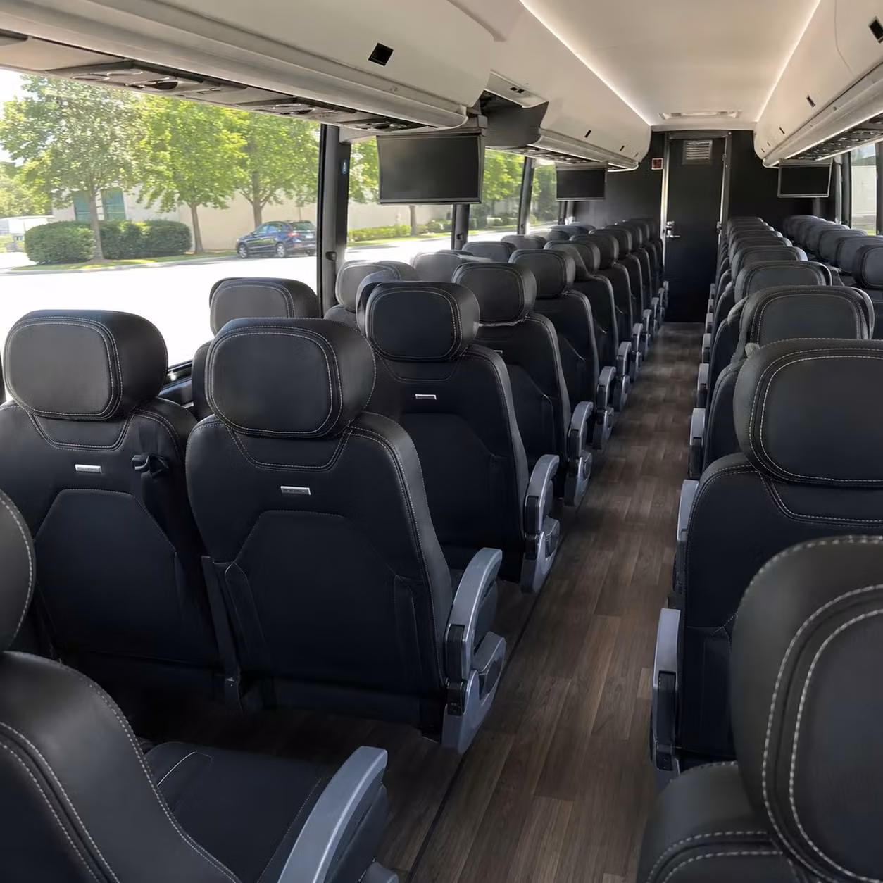 56 passenger charter bus inside